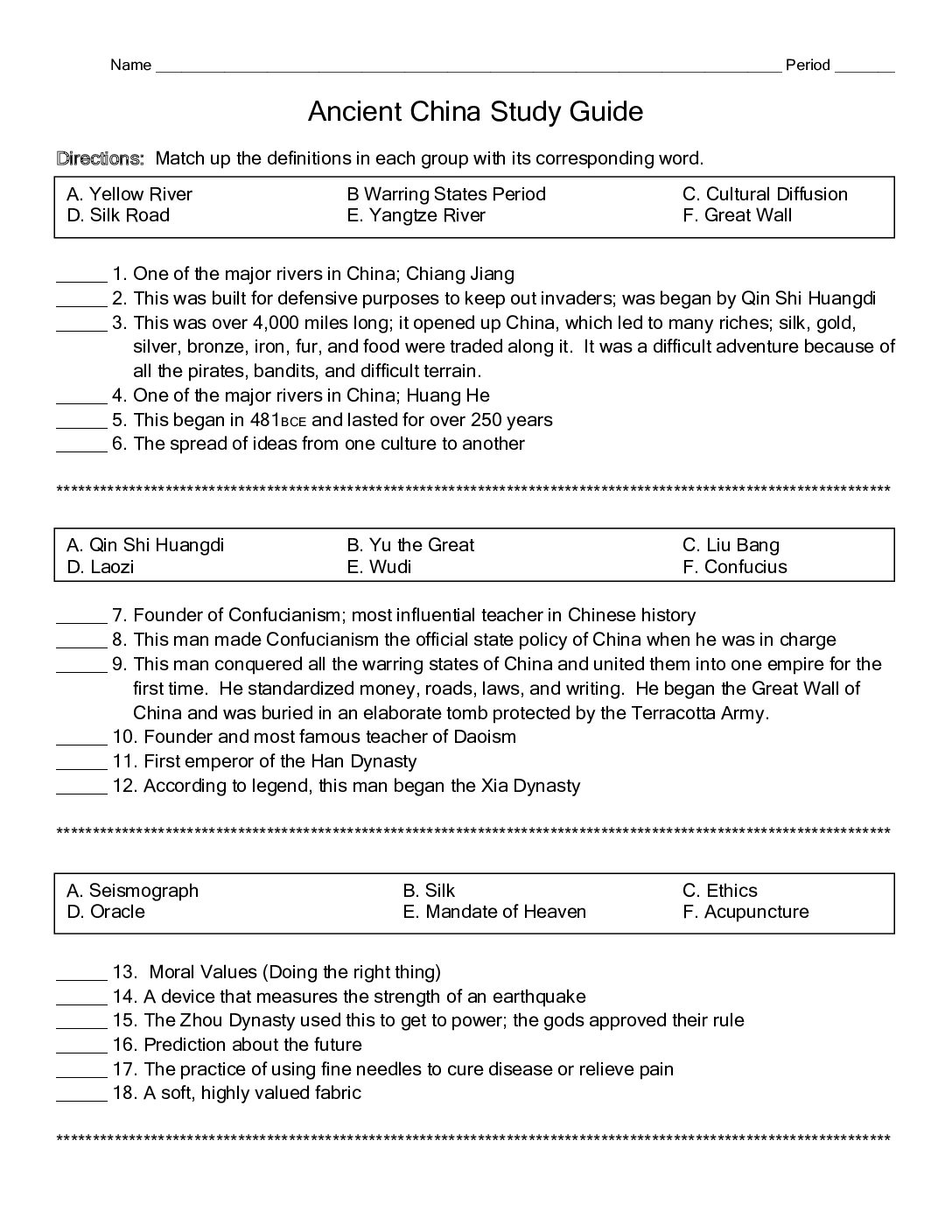 China Study Guide