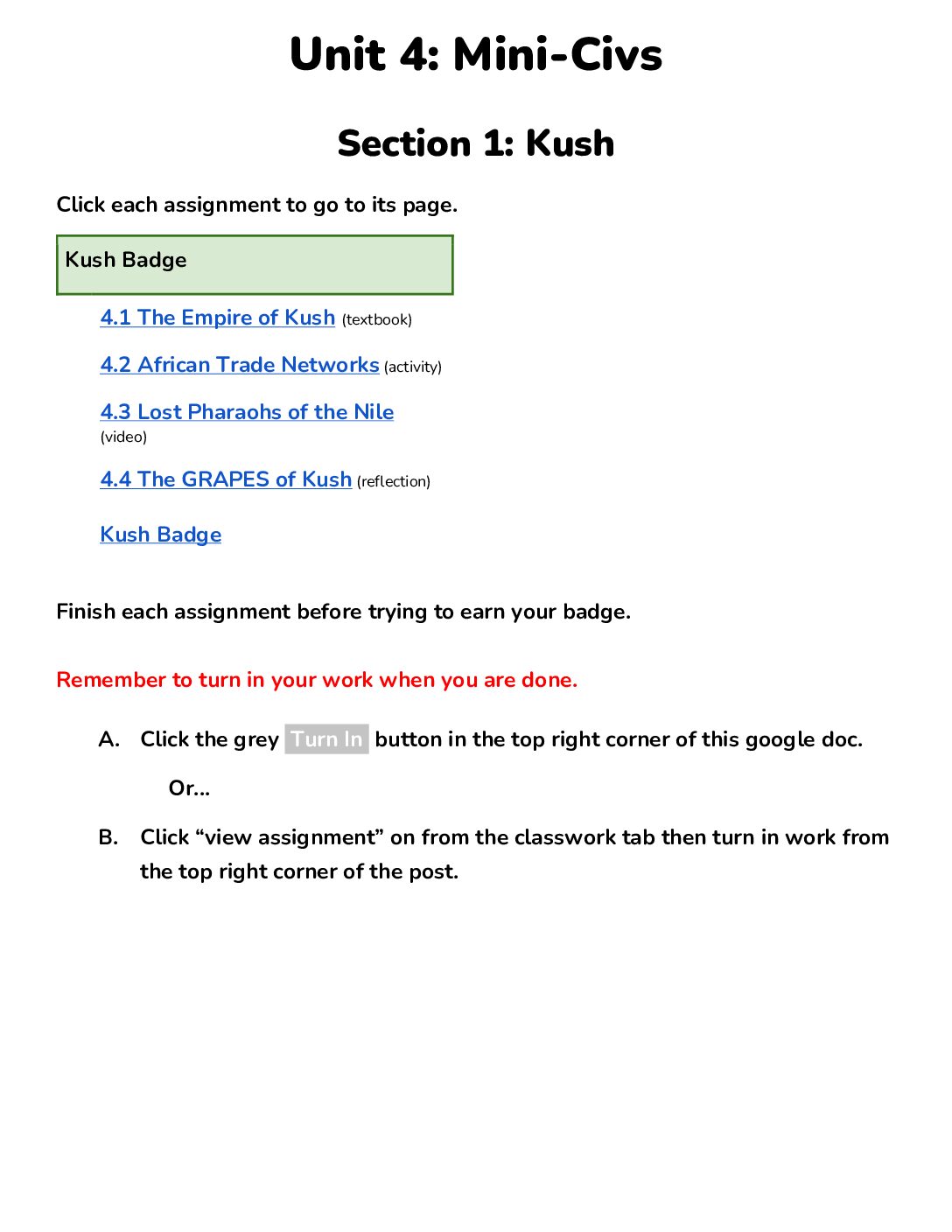 Completed Notes Unit 4 Section 1 The Kush Empire