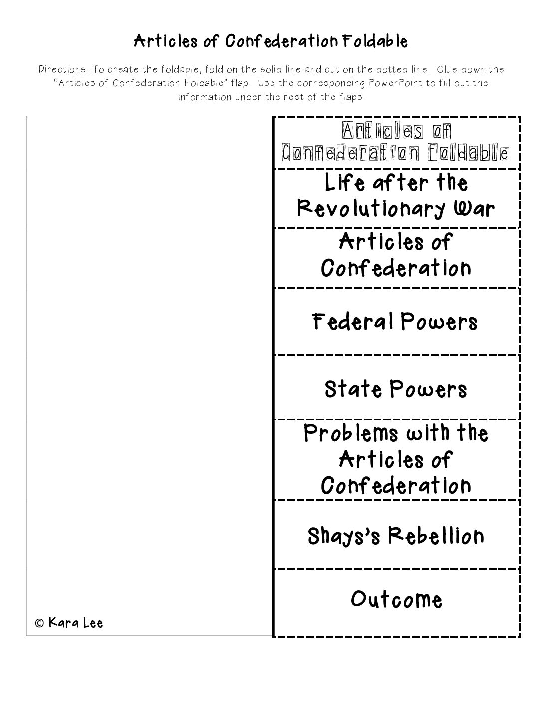 Day 10 Articles Of Confederation Handout