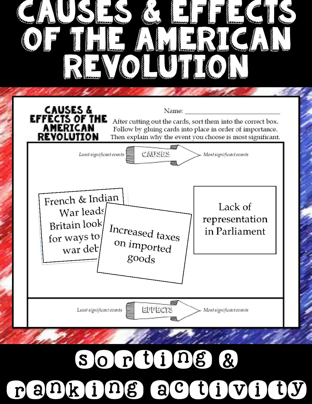 Day 11 Causes And Effects Of Revolution Sorting