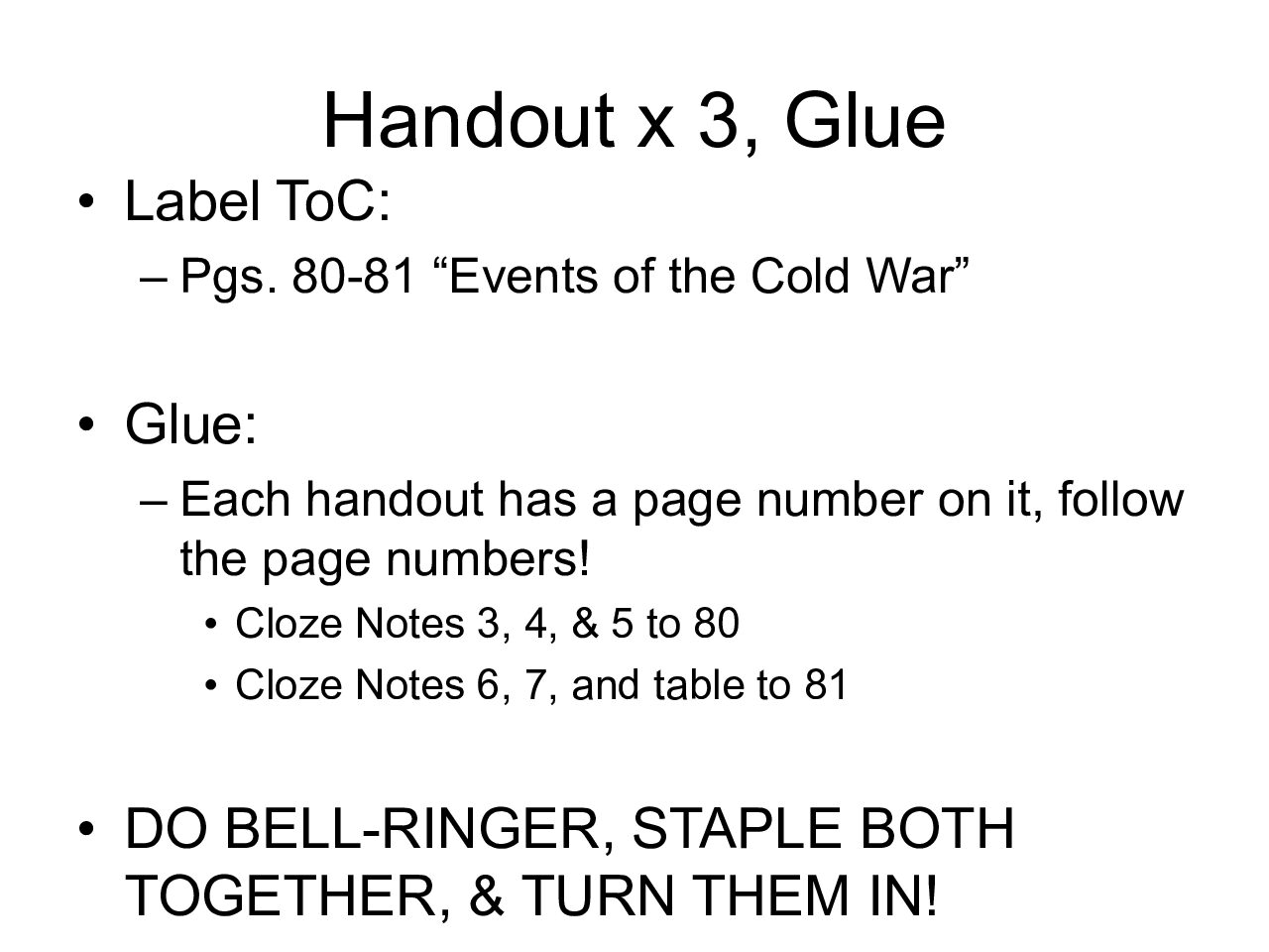 Day 8 Cold War Events Ppt