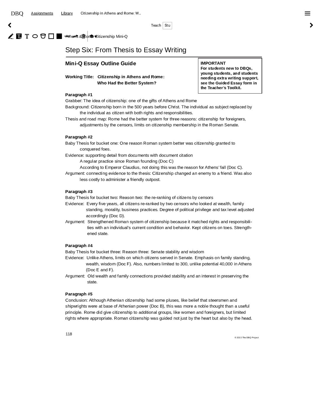 Dbq Online Dashboard(Teacherside Essay)