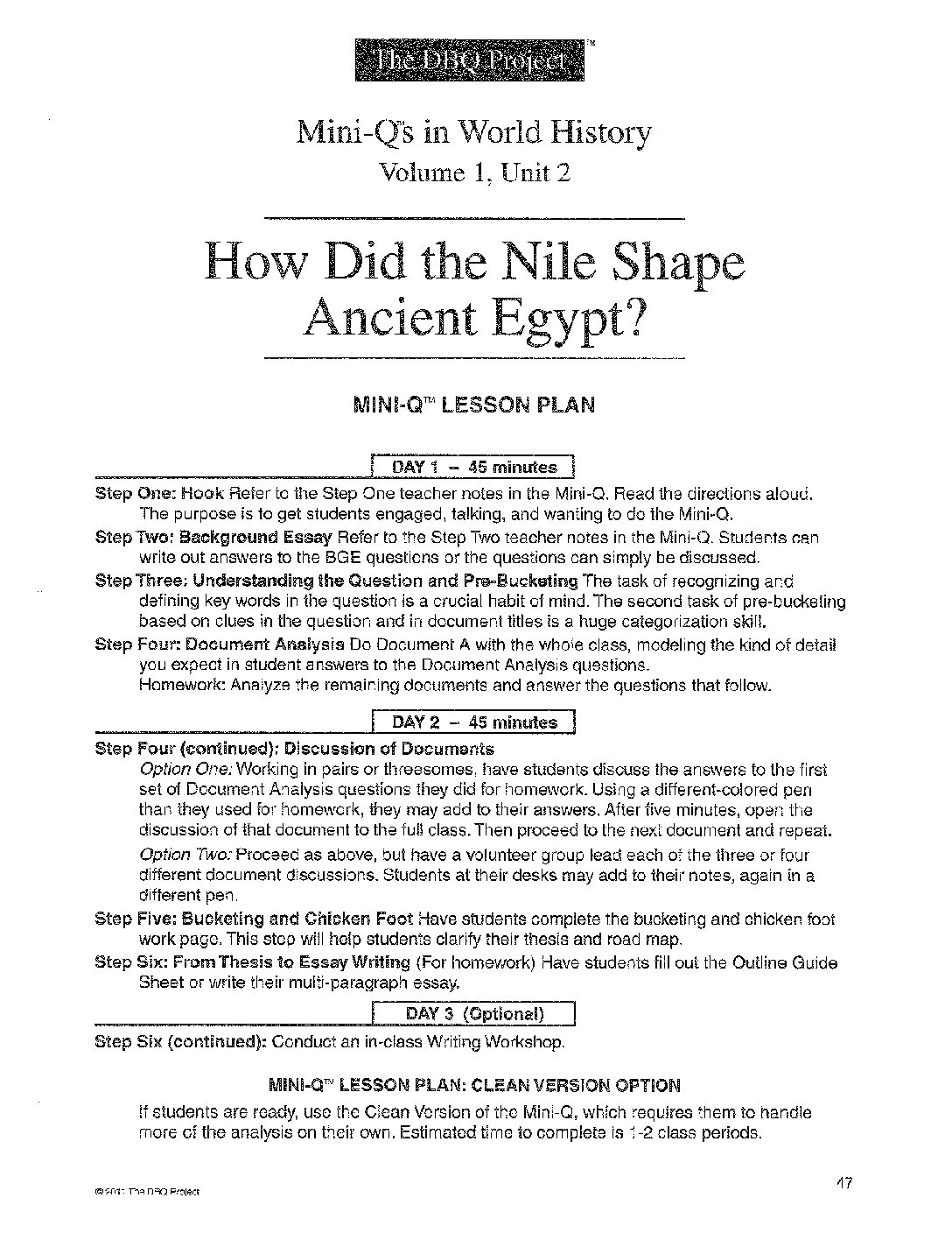 Egypt Dbq Teacher Guide And Answer Key