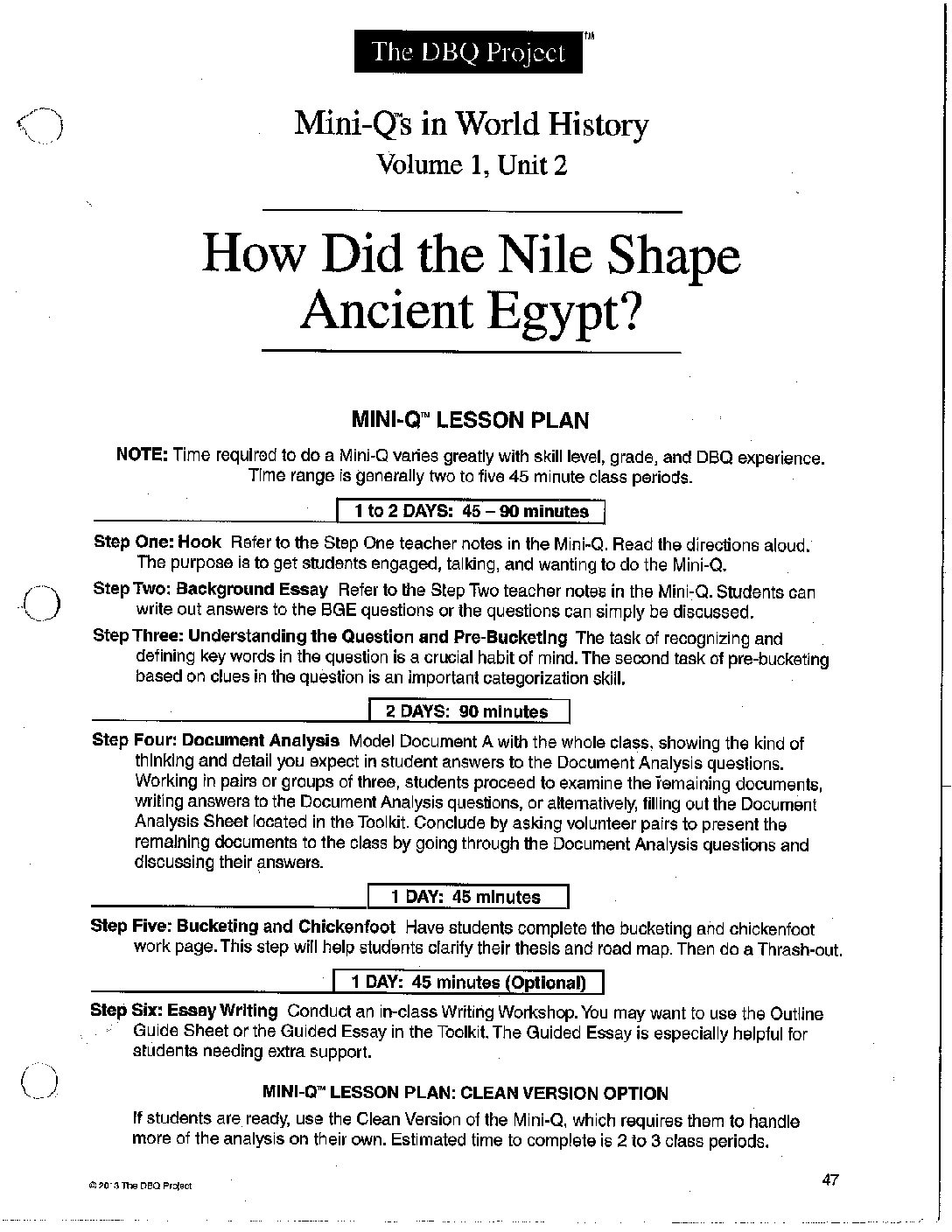 Egypt Dbq