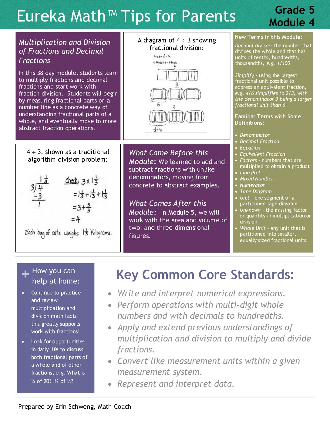 Eureka Math Grade 5 Module 4 Parent Tip Sheet