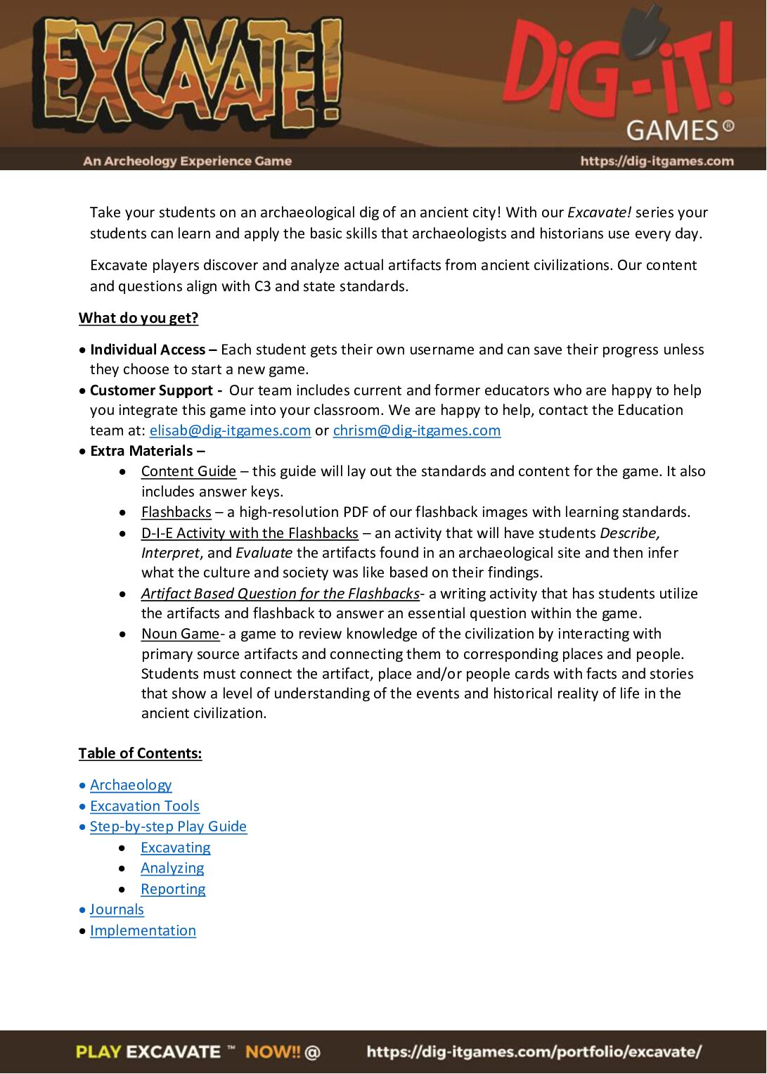 Excavate Overview