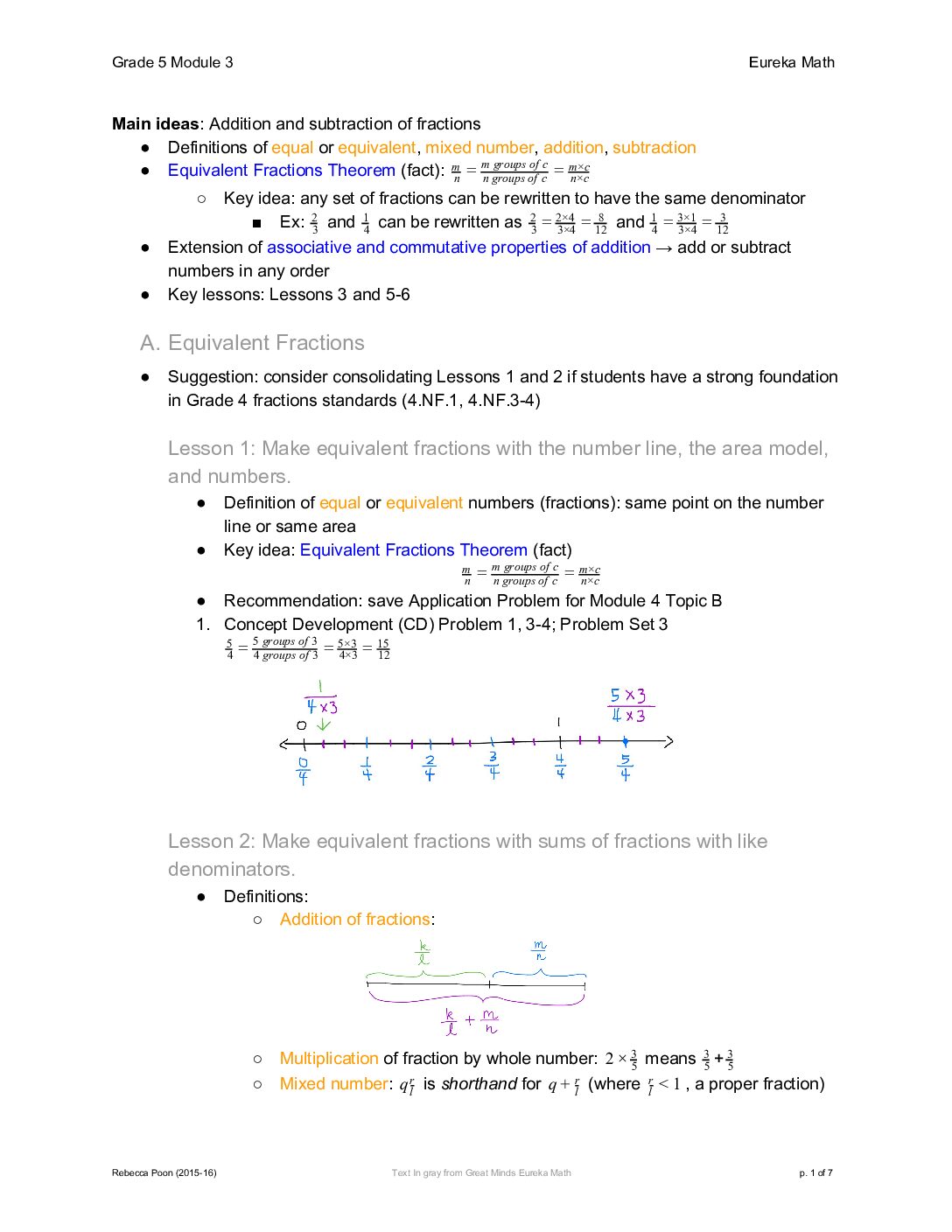 Grade 5 Module 3 Notes