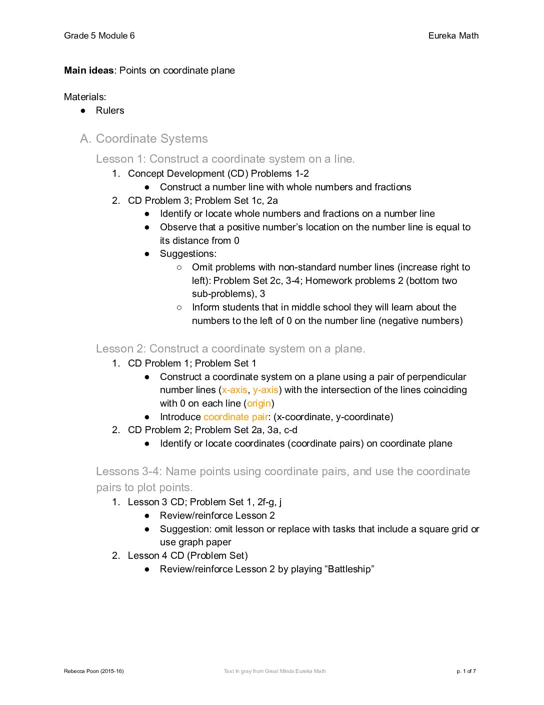 Grade 5 Module 6 Notes