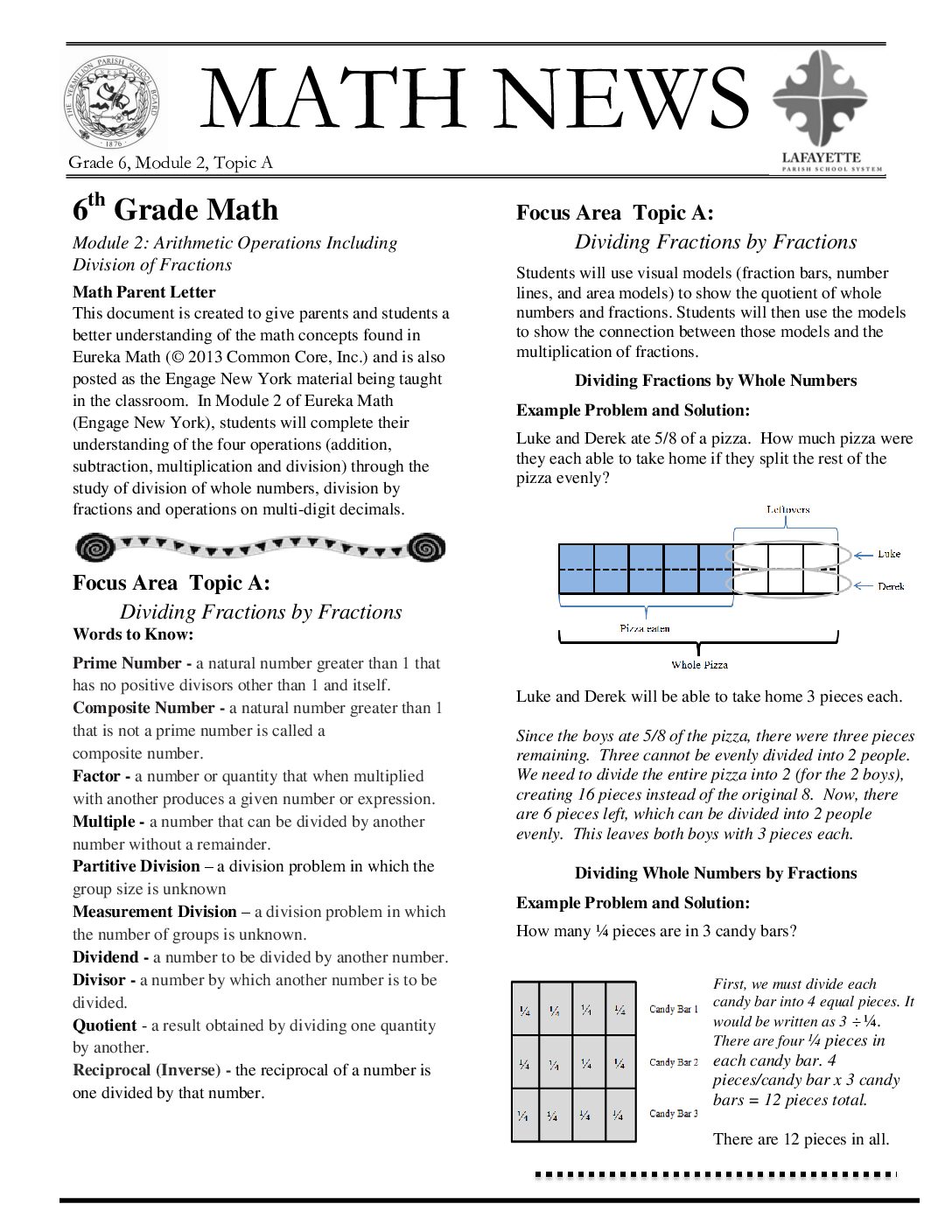 Grade 6 Module 2 Topic A Newsletter