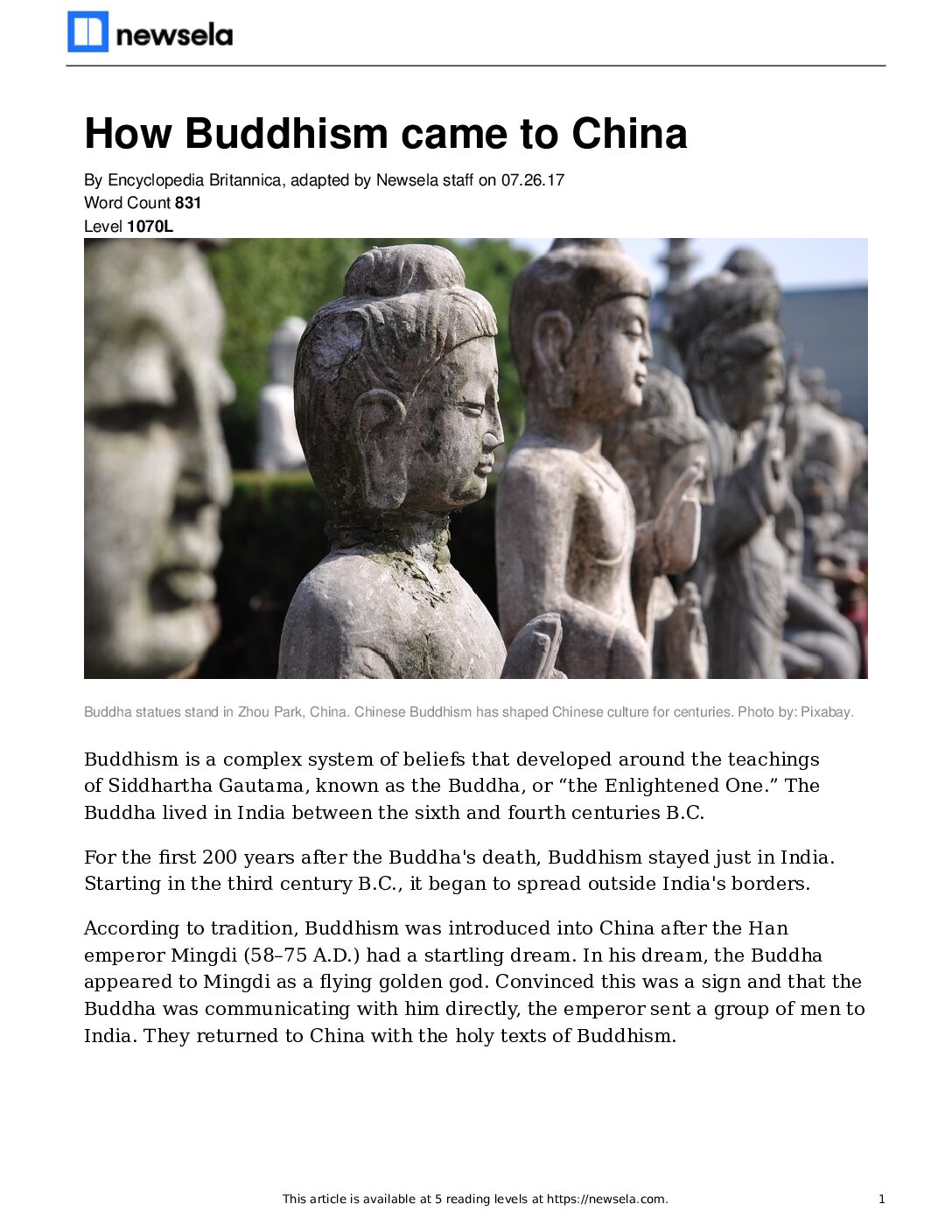 How Buddhism Came To China