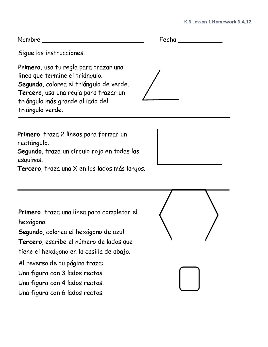 K 6 Homework Sp