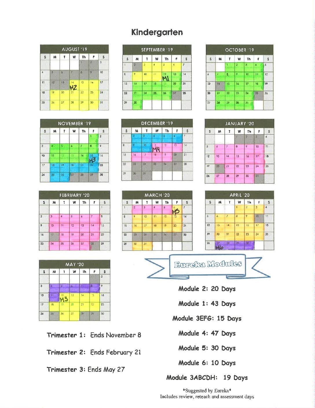 Kindergarten Pacing Guide