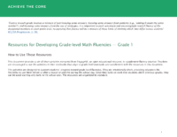 Math Fluency Resources Grade 1