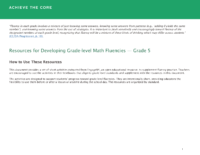 Math Fluency Resources Grade 5