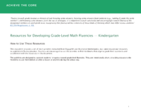 Math Fluency Resources Grade K