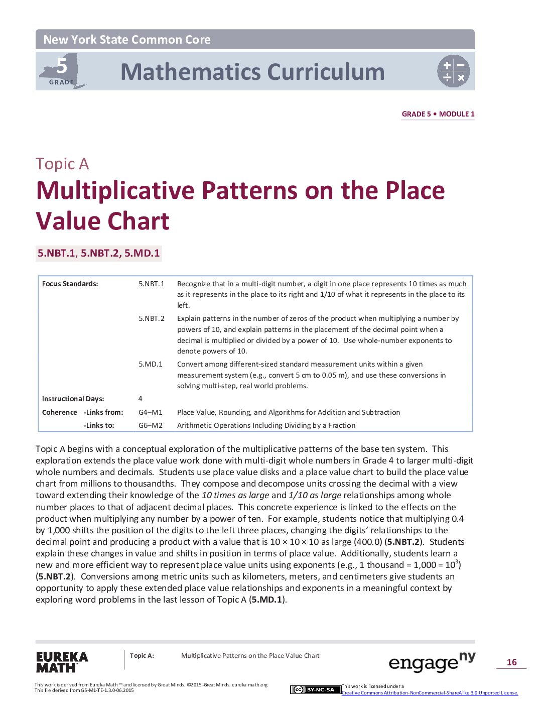 Math G5 M1 Topic A Overview