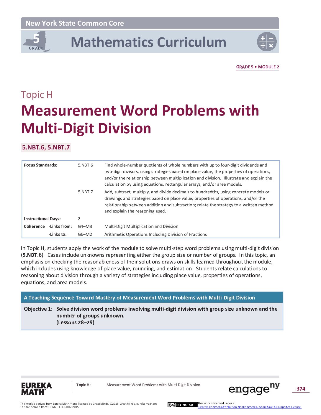 Math G5 M2 Topic H Overview