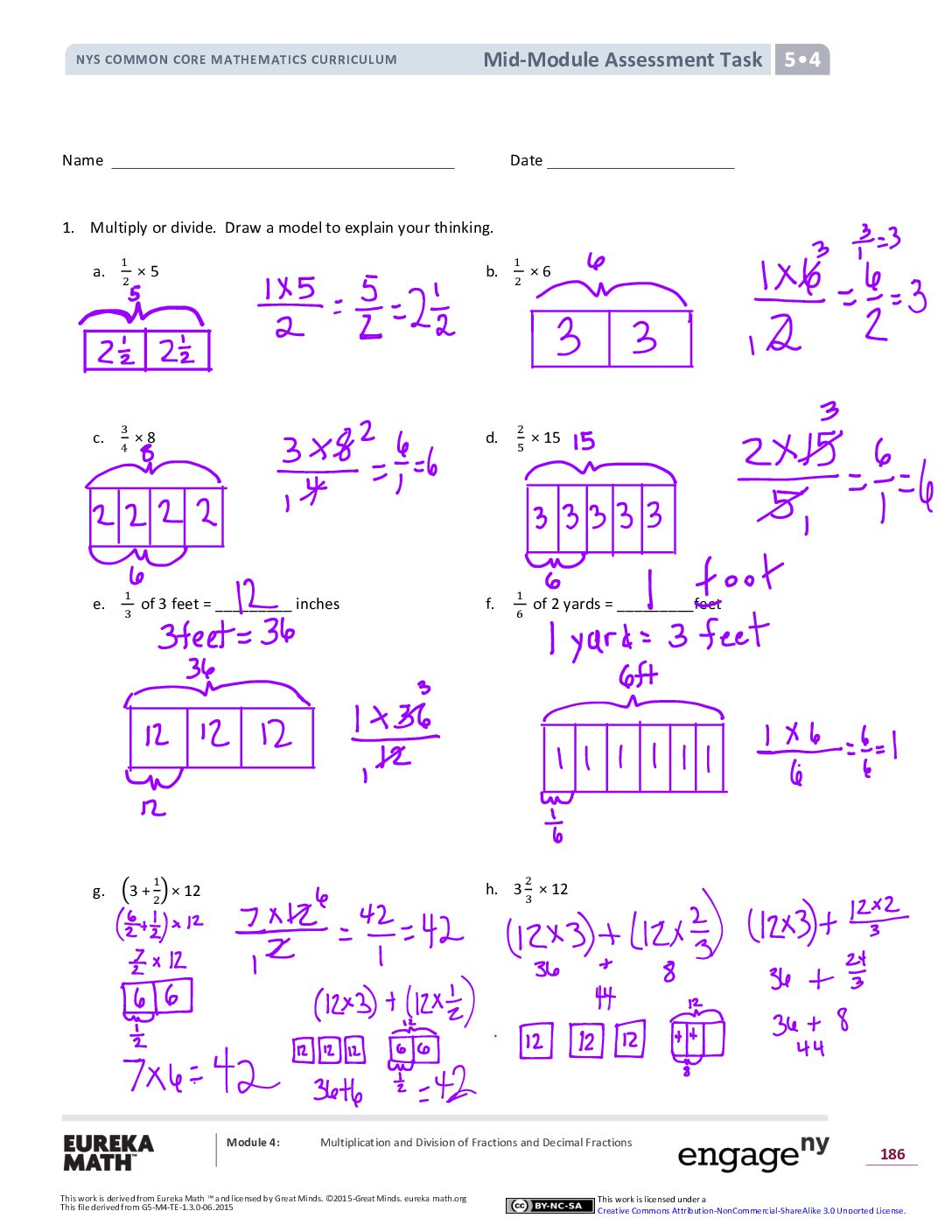 Math G5 M4 Mid Module Assessment Key