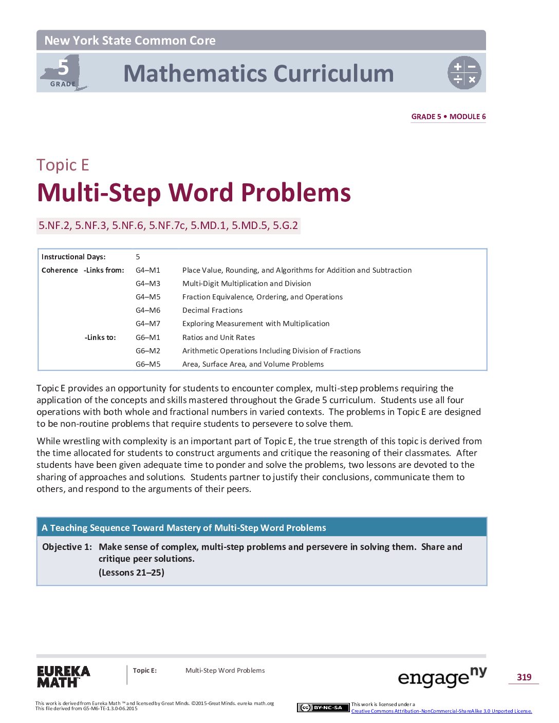 Math G5 M6 Topic E Overview