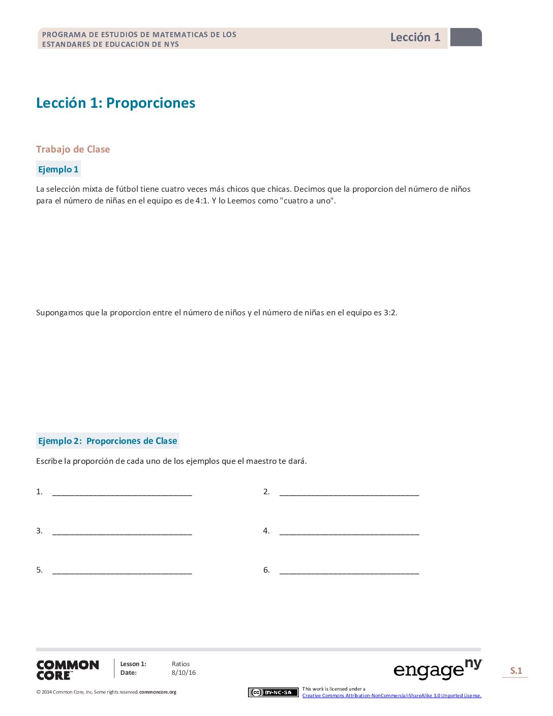 Math G6 M1 Topic A Lesson 1 Student Spanish