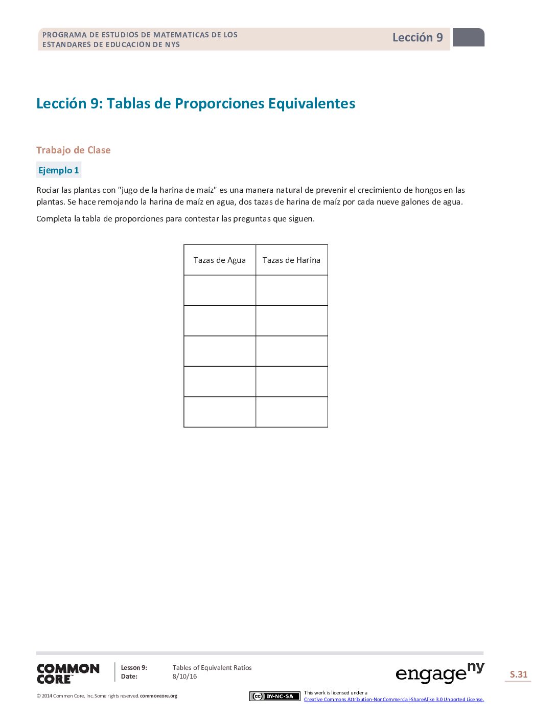 Math G6 M1 Topic B Lesson 9 Student Spanish