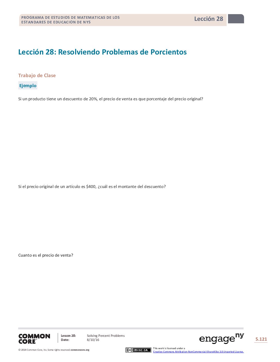 Math G6 M1 Topic D Lesson 28 Student Spanish