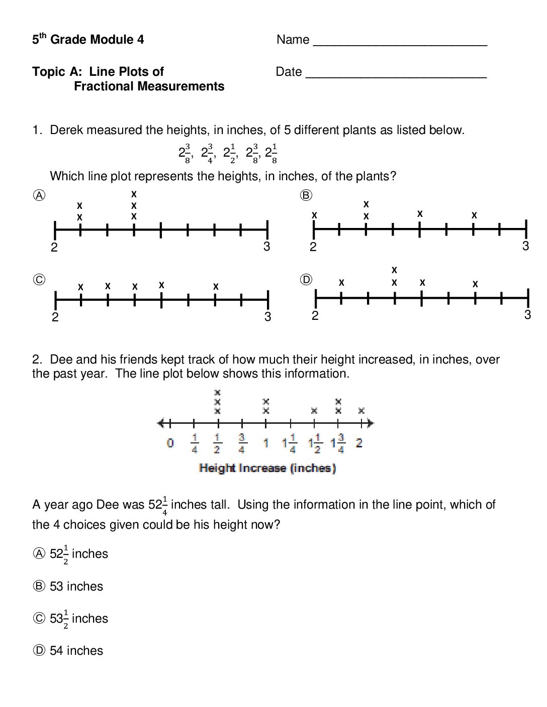 Mod 4 Topic A Quiz