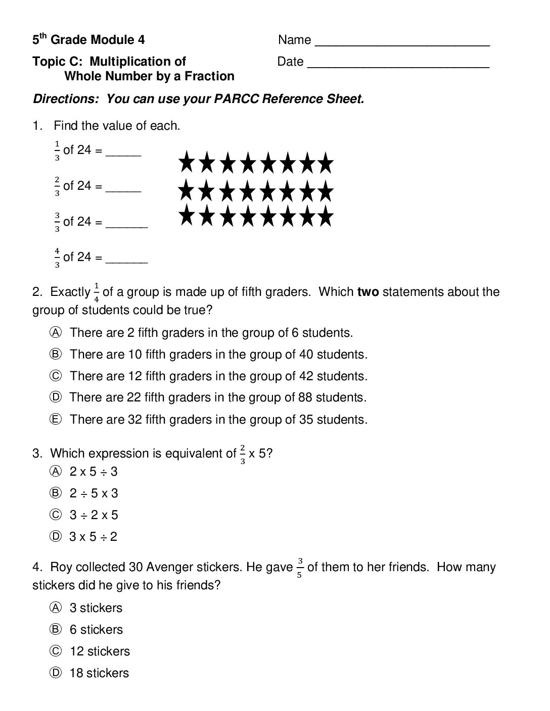 Mod 4 Topic C Quiz
