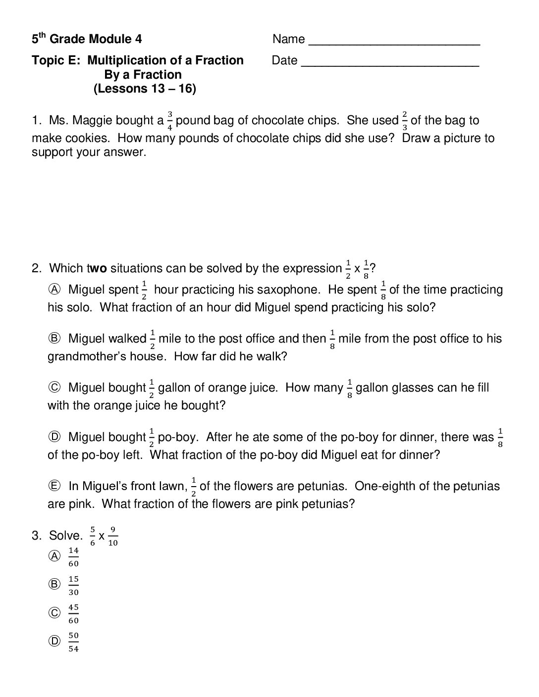 Mod 4 Topic E Lessons 13 16 Quiz