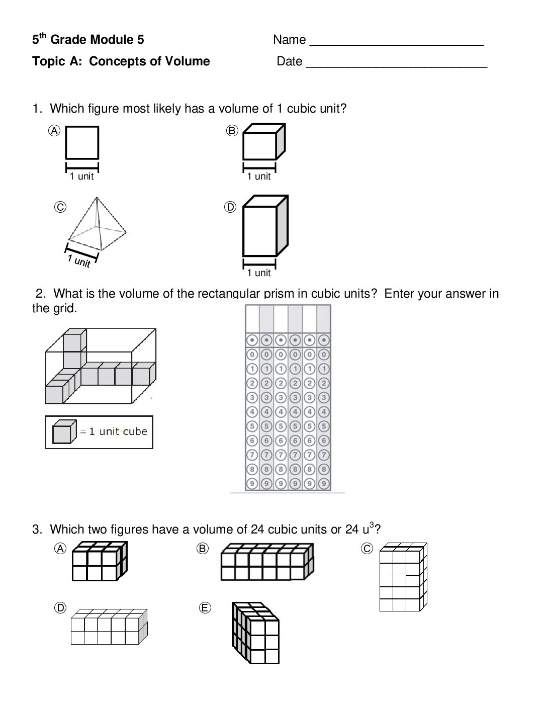 Mod 5 Topic A Quiz