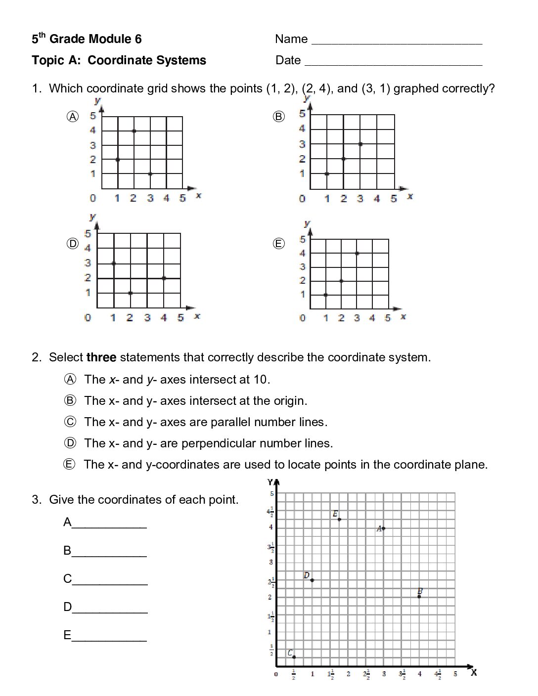 Mod 6 Topic A Quiz