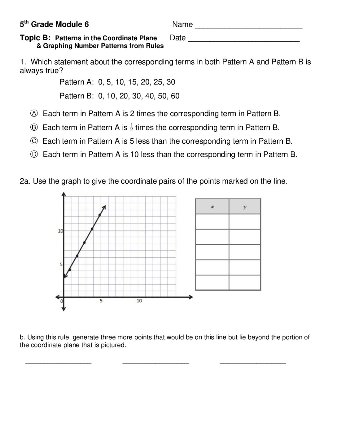 Mod 6 Topic B Quiz