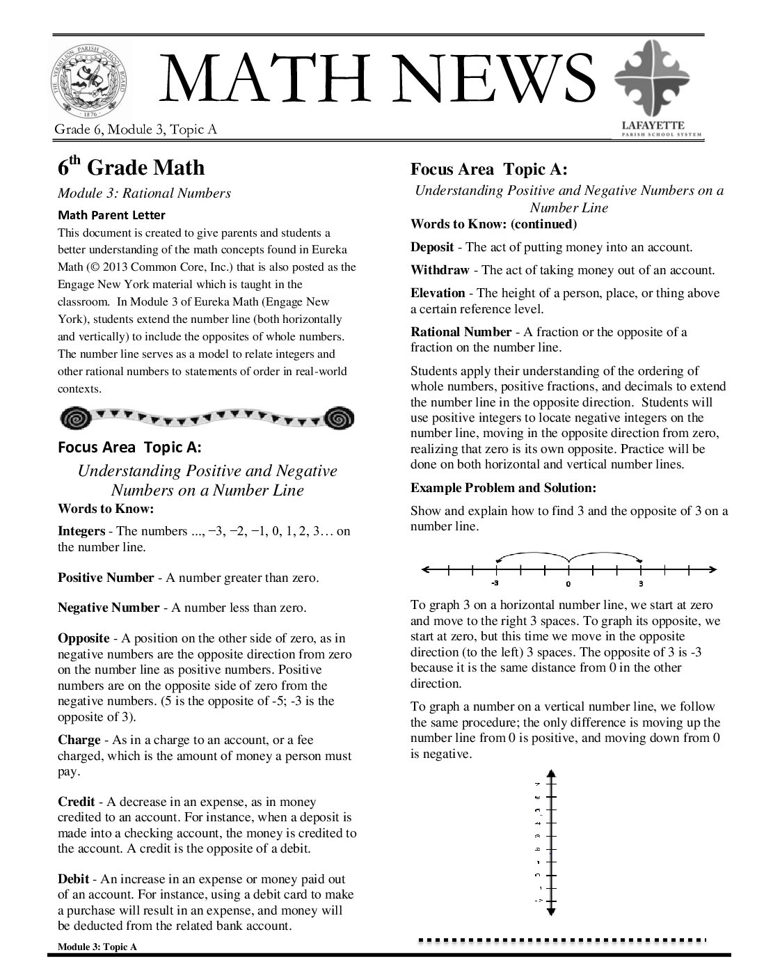 Newsletters Grade 6 Module 3 Topic A