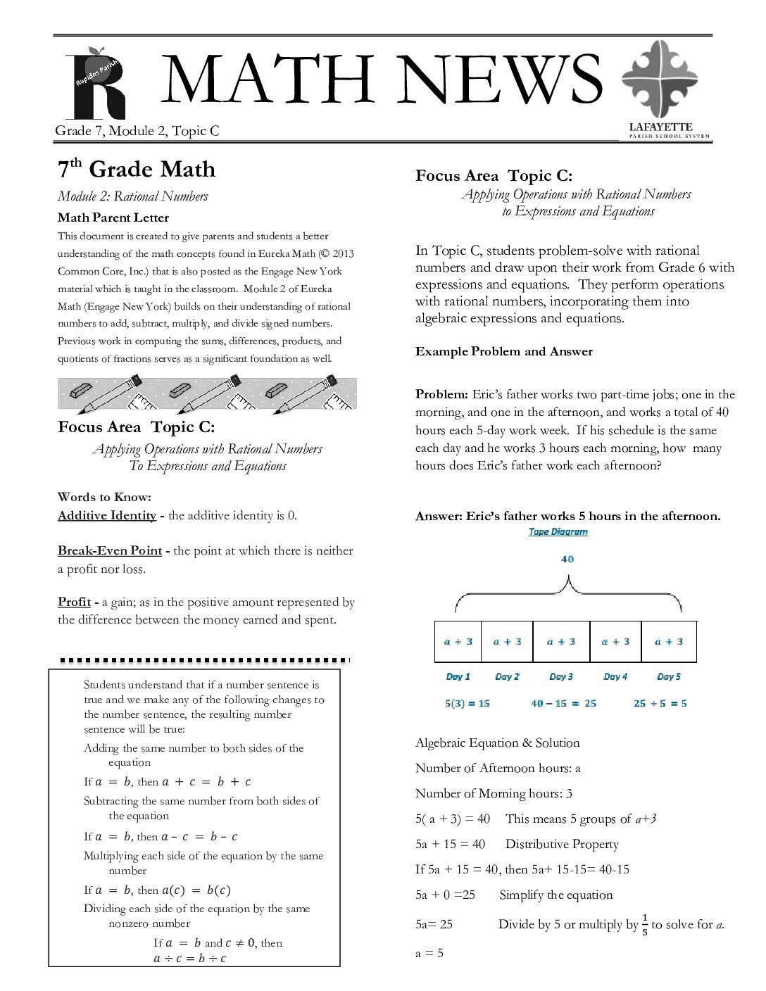 Newsletters Grade 7 Math Mod 2 Topic C