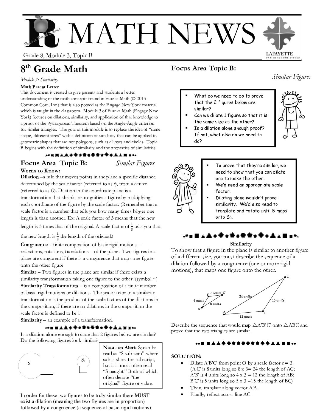 Newsletters Grade 8 Math Mod 3 Topic B
