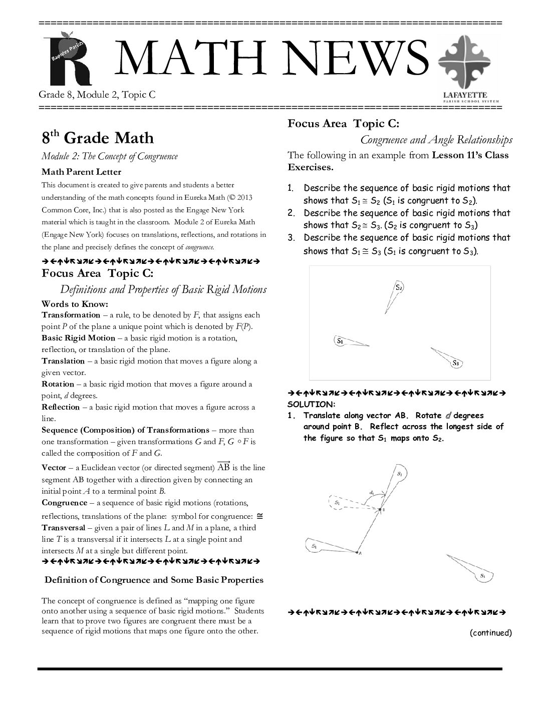 Newsletters Grade 8 Mod 2 Topic C
