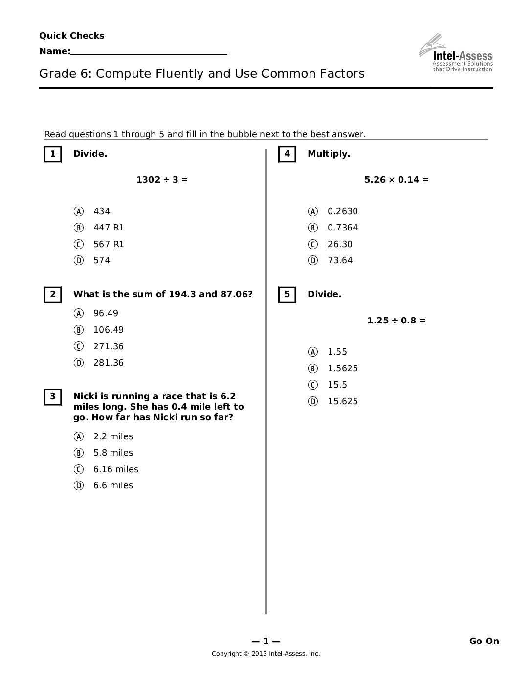 Qce45867 Grade 6 Compute Fluently And Use Common Factors