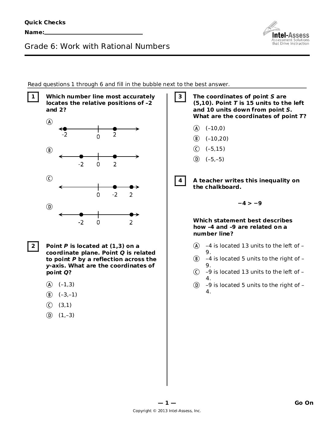 Qce45868 Grade 6 Work With Rational Numbers