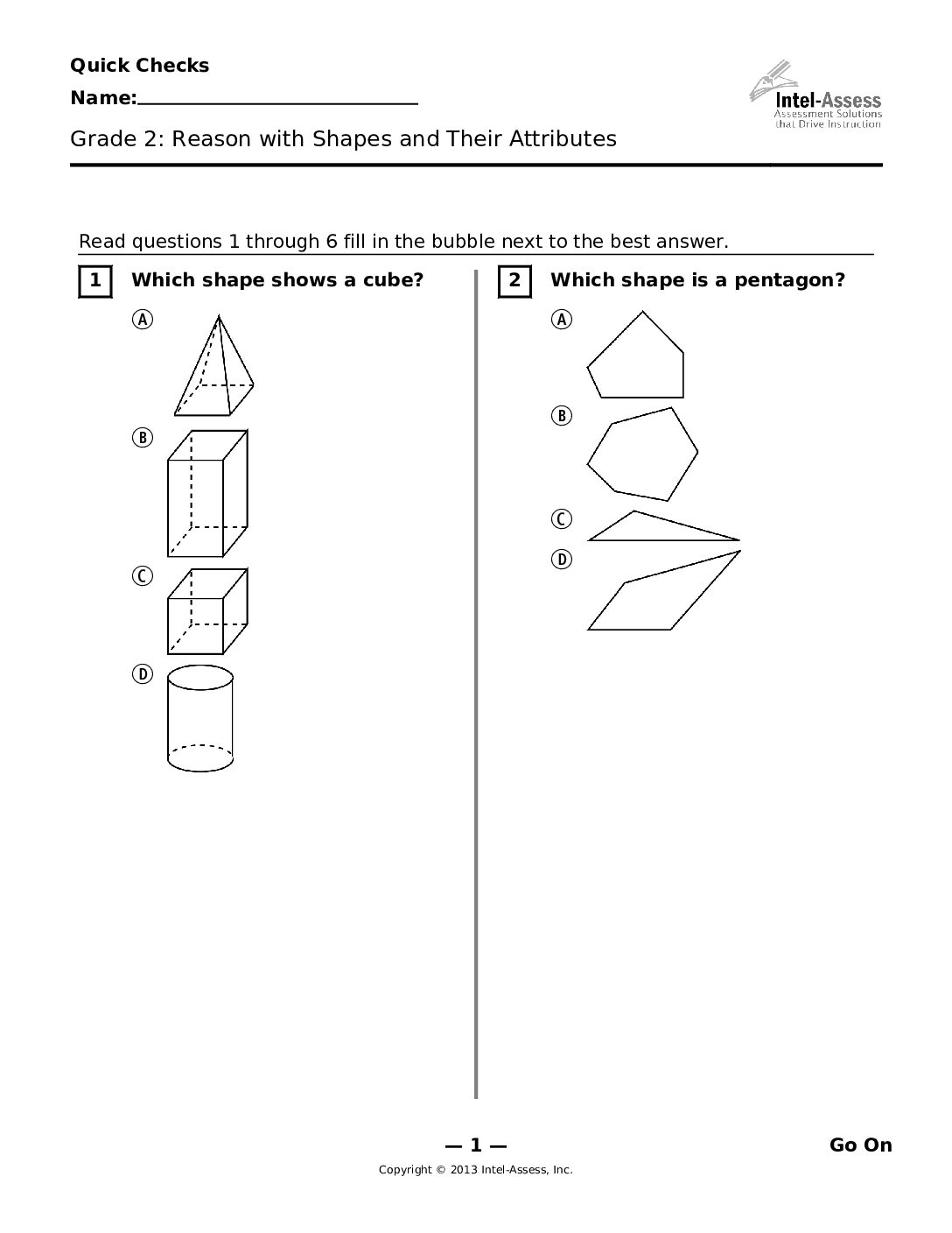 Qce46216 Grade 2 Reason With Shapes And Their Attributes