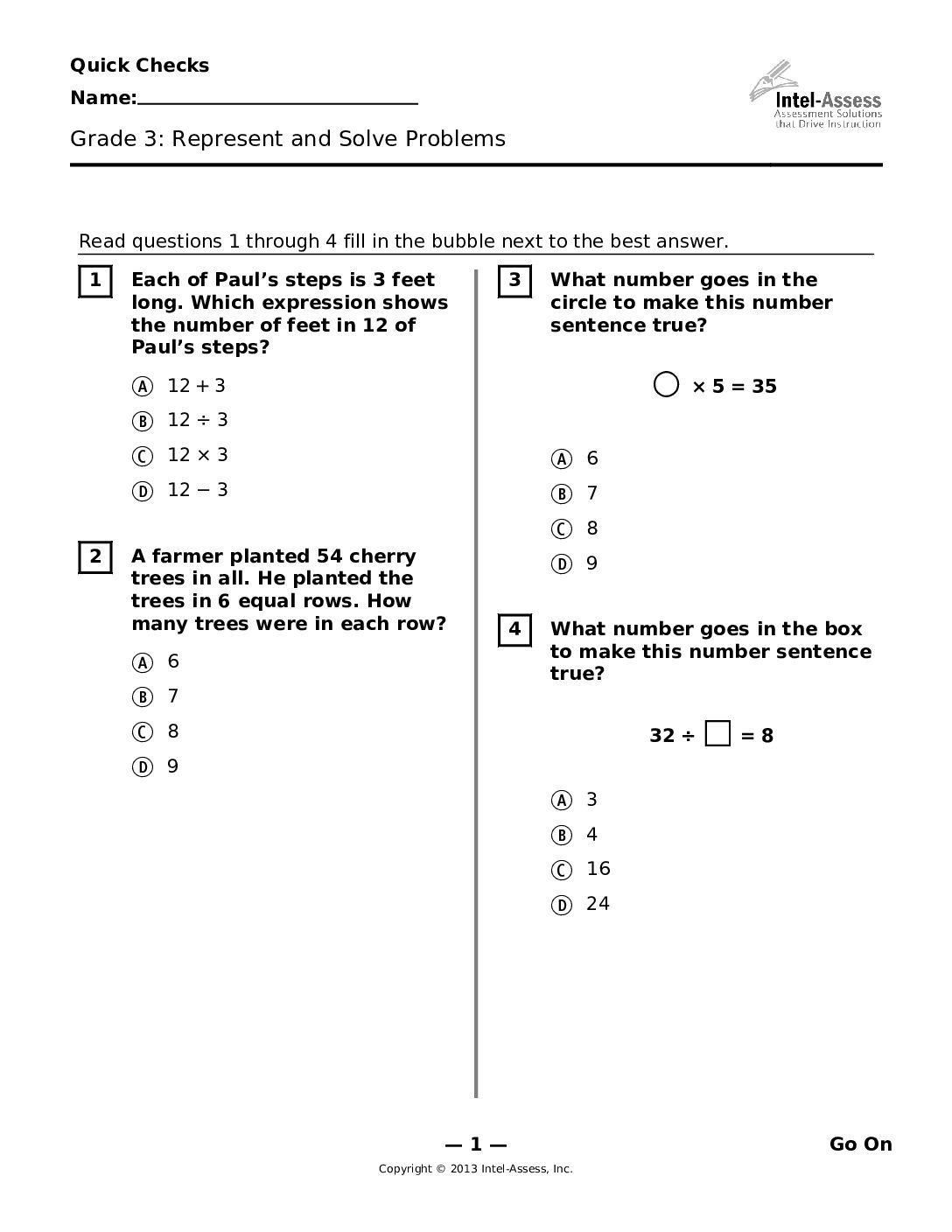 Qce46284 Grade 3 Represent And Solve Problems