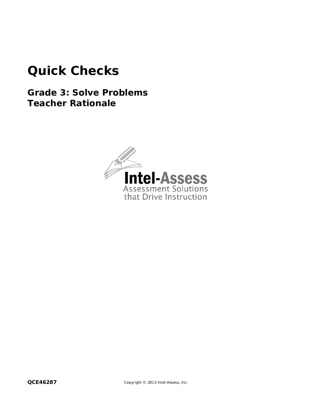 Qce46287 Grade 3 Solve Problems Rationale