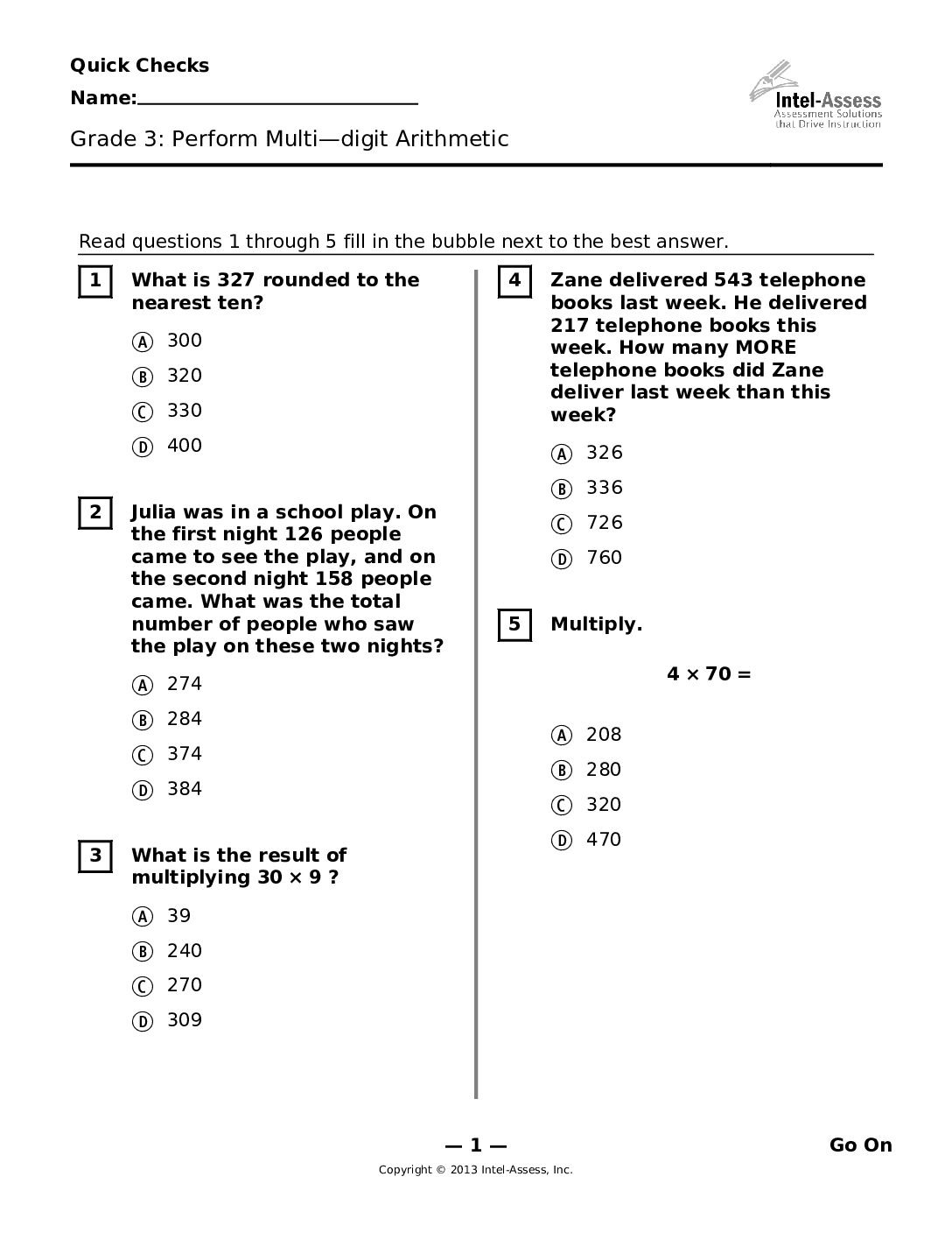 Qce46288 Grade 3 Perform Multi Digit Arithmetic