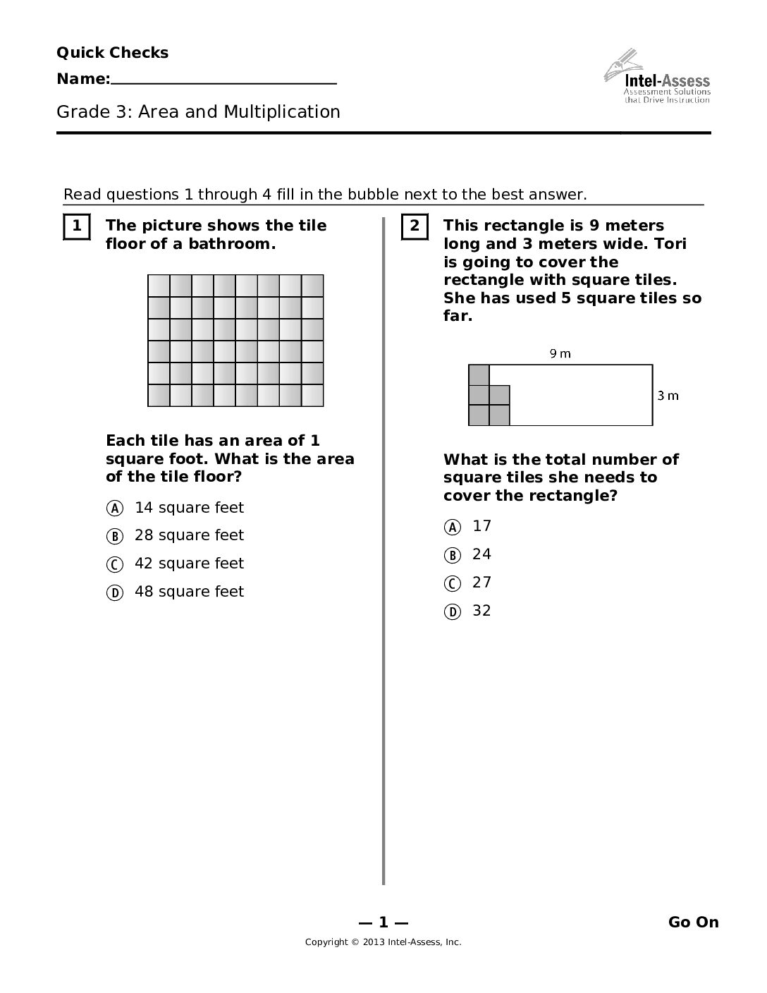 Qce46292 Grade 3 Area And Multiplication