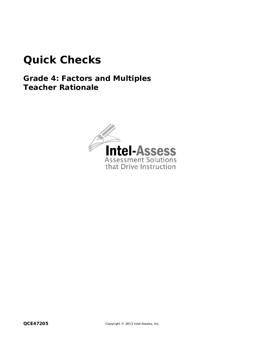 Qce47205 Grade 4 Factors And Multiples Rationale