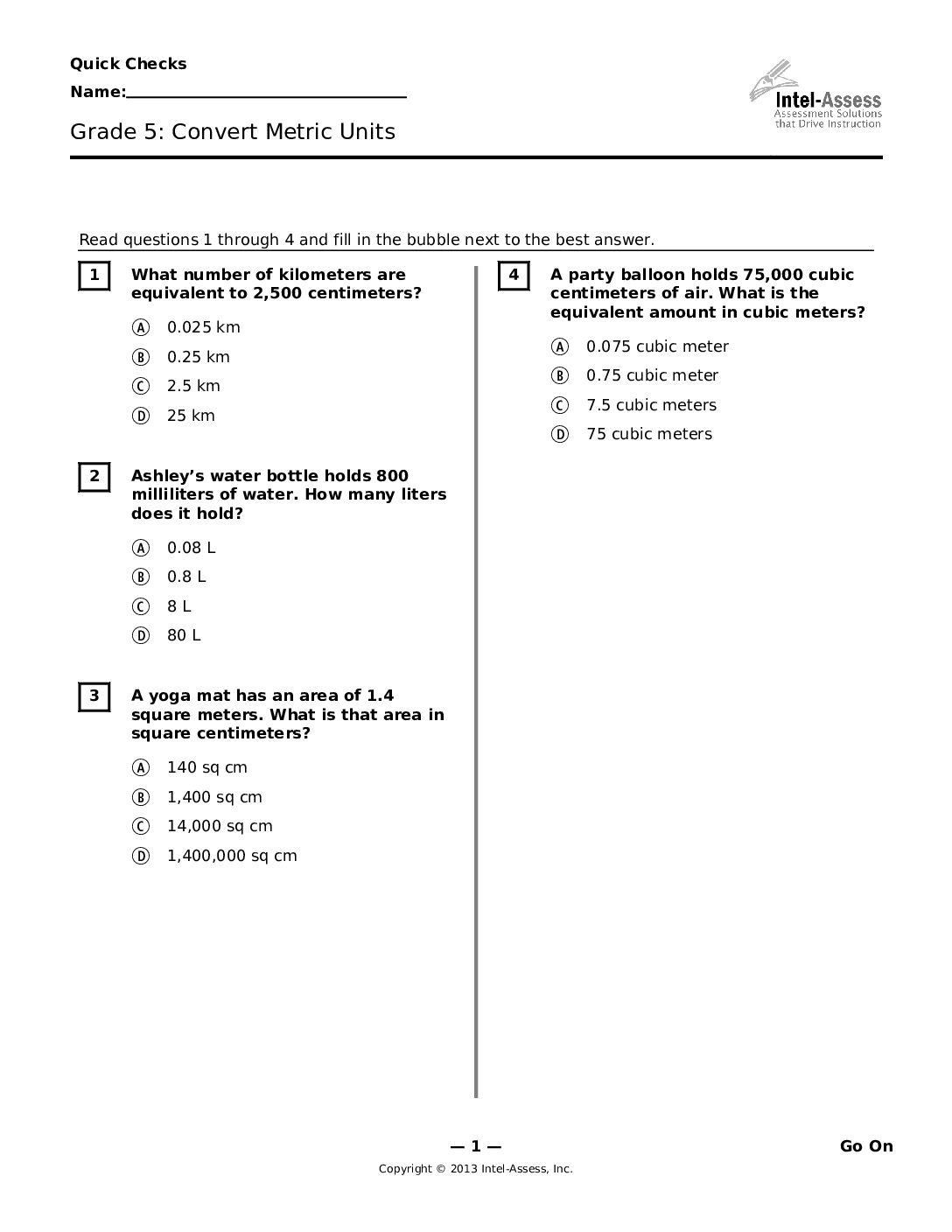 Qce47726 Grade 5 Convert Metric Units
