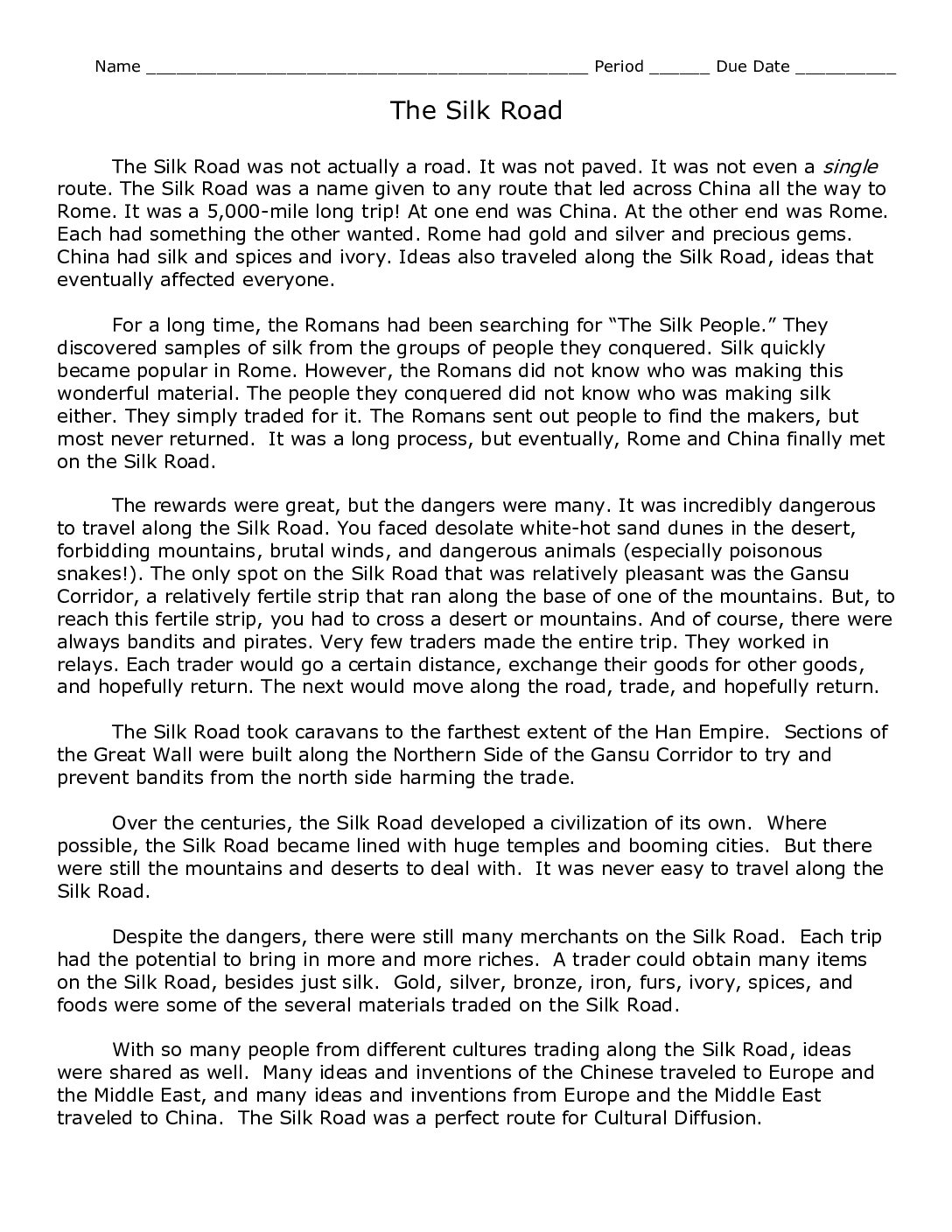 Silk Road Reading (2)