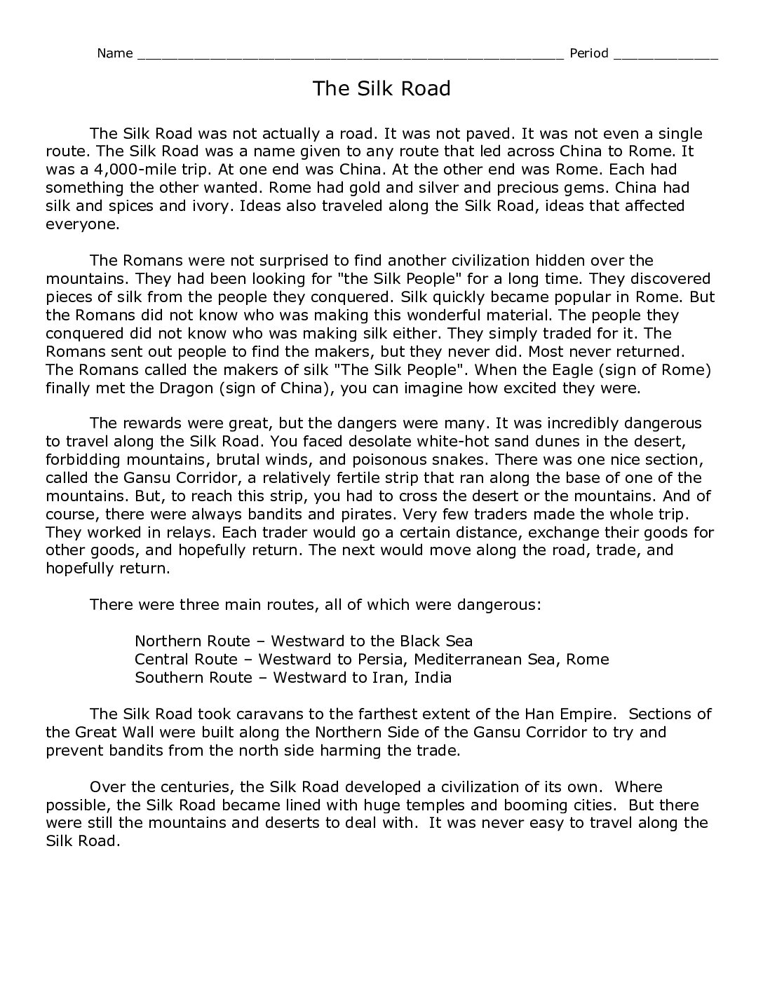 Silk Road Reading