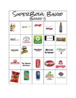 Superbowl Bingo 5 2018