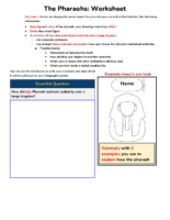 The Pharaoh Worksheet