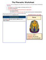 The Pharaohs Worksheet